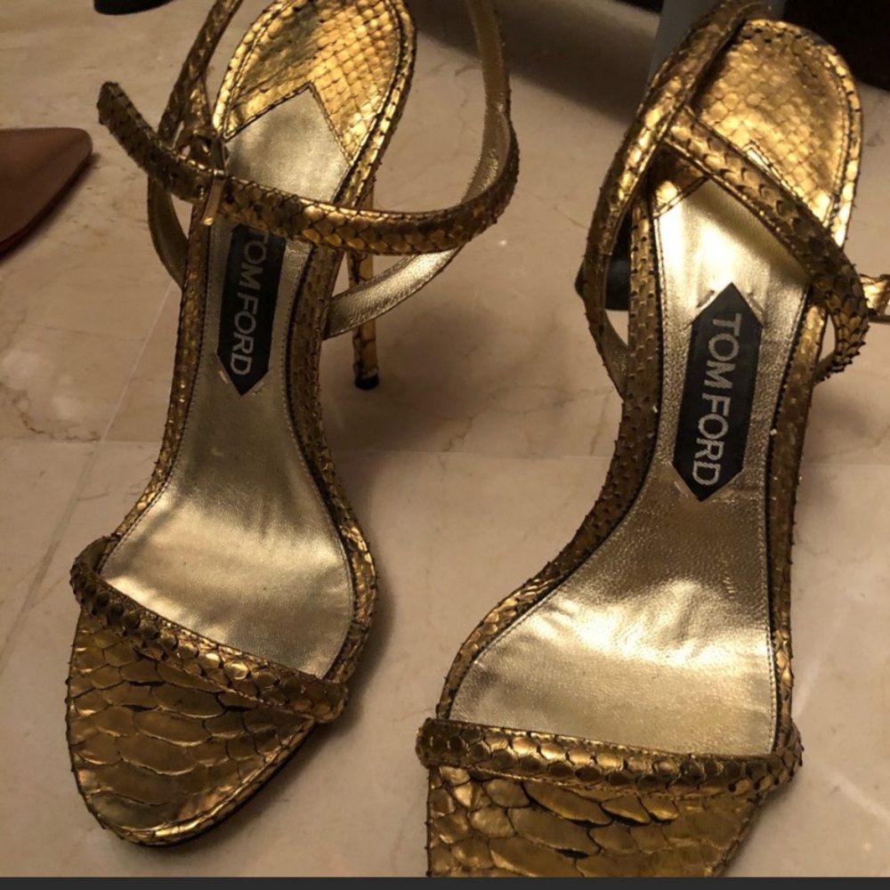 Tom Ford Gold Python Naked Sandal